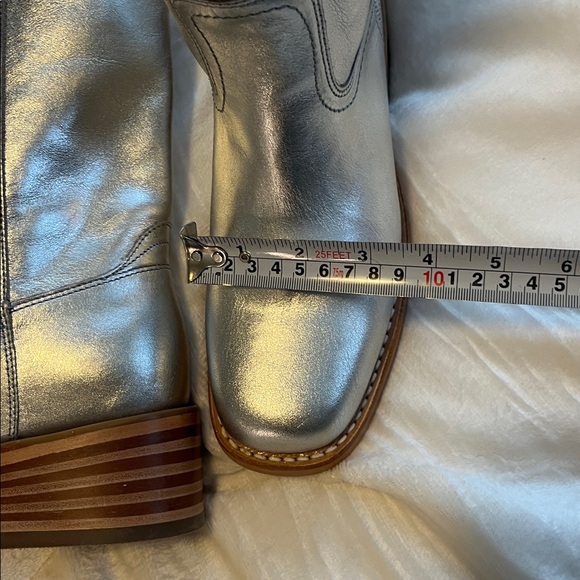 Frye 14L silver metallic harness knee-High boots - Picture 9 of 13